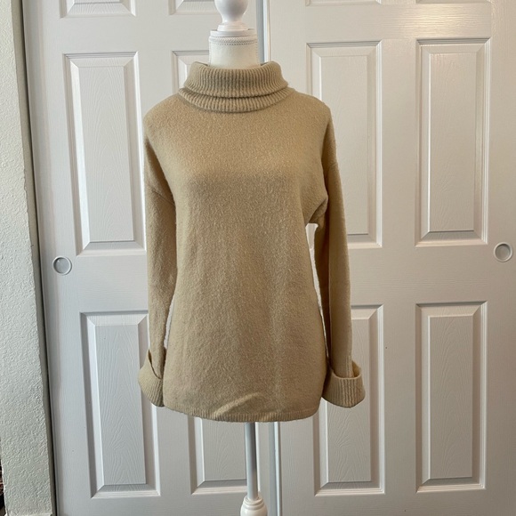 Something Navy Beige Turtleneck Sweater for women - Picture 1 of 6